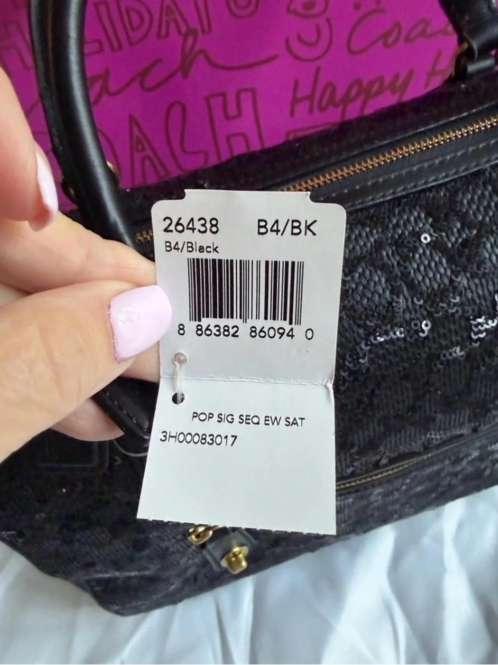 🤍Coach Poppy Black Sequin Signature Satchel Y2K Bag